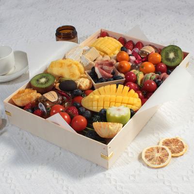 China Handmade Factory Offers High Quality Custom Wooden Wedding Candy Dessert Cake Cheese Grazing Charcuterie Board Christmas Gift Box for sale