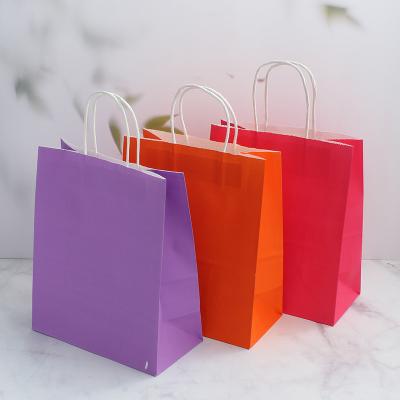 China Recycled Materials Recyclable Kraft Paper Bag For Take Away Food And Shopping for sale