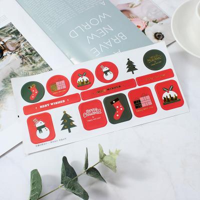 China Waterproof Christmas Theme Halloween Packaging Label Sticker Sheet Waterproof Custom Printing For Gift Box for sale