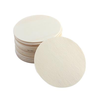 China Disposable Natural Biodegradable Eco-Friendly Round Blank Wooden Pieces Open Square Wood Cutouts Wooden Slices In Different Sizes For Diy Arts Craft for sale