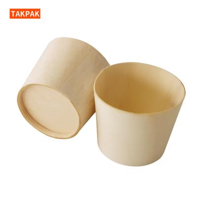 China Eco-friendly Disposable Biodegradable Tableware Coffee Juice Tea Cup Ice Cream Wooden Cup for sale