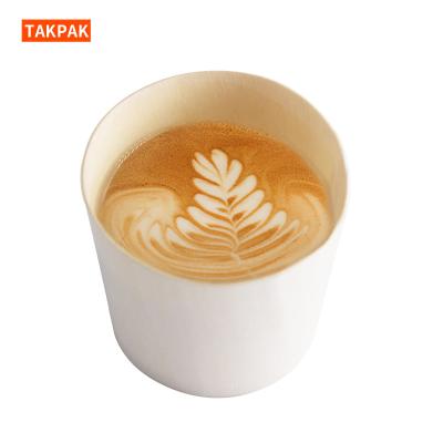 China Eco - Friendly Custom Biodegradable Disposable Beverage Coffee Mug Wooden Drink Cups for sale