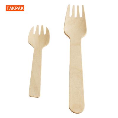 China Disposable Cake Wooden Biodegradable Shop Tableware Knife and Fork Set for sale