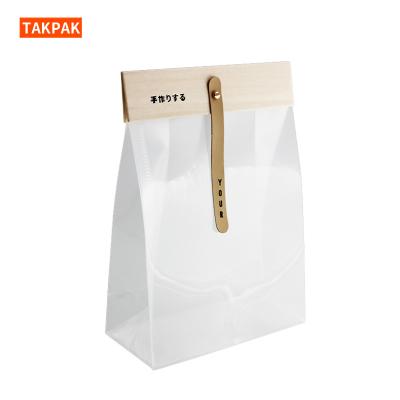 China Custom Printed Paper Bag Recyclable LOGO Frosted Dessert Bag Transparent Gift Bag for sale