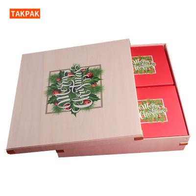 China Biodegradable High Quality Customized Wooden Candy Box Christmas Decoration Supplies for sale