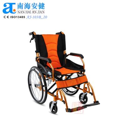 China AJ-103B_20 Care Ruedas Silla Light Portable Specialty Aluminum Wheelchair for sale