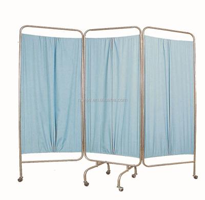 China AJ-521 Medical Cheap Lightweight Metal Hospital Ward Stainless Steel 3 Times Screen for sale