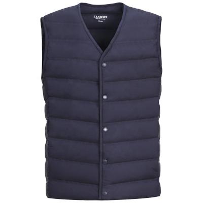 China New Style Fashion QUICK DRY Black Urban Men Keep Warm Male Cheap Winter Down Vest 100% Polyester/Cotton Stripper OEM Service Coated Down Vest for sale