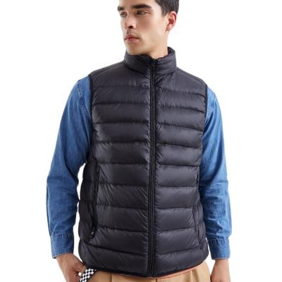 China TANBOER Anti-Wrinkle 90% Down Custom Made Man's Winter Ultra Light Goose Down Vest Warm Feather Vest Stripper 10% Down Jacket for sale