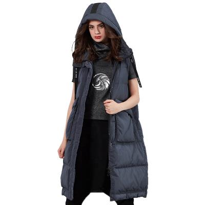 China TANBOER New Style Fashion Custom Made Breathable Sleeveless Waterproof Long Overcoat Popular Women Down Vest for sale