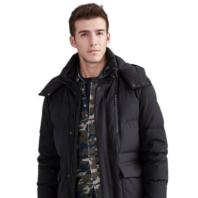 China custom Anti-wrinkle logo fabric anoraks plus size winter boys jackets and coats mens wears oversized bomber duck feather stripper jacket for sale