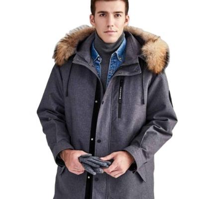 China Anti-Wrinkle Gray Custom Logo China School Winter Heated Long Down Coat Men's Jacket for sale