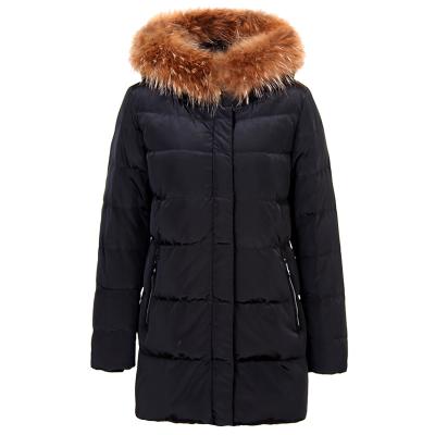 China TANBOER Anti-Shrink Women Down Jackets With Fur Hood With 90% Down Coats Warm Women's Parka Stripper Jackets Winter Fashion Lattice Jaket for sale