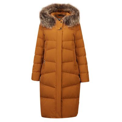 China Breathable Urban Black Fur Hooded Women Fashion Yellow Style New Keep Cheap Long Coats Warm Female Winter Down Jacket for sale