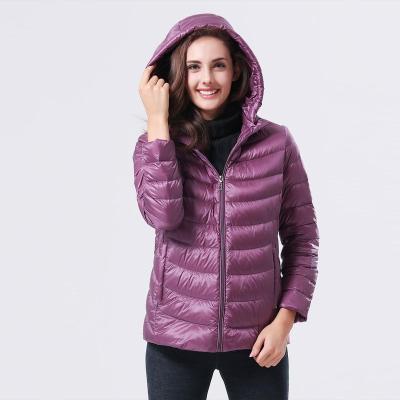 China TANBOER SUSTAINABLE Women Coated Down Lightweight Hooded Down Jackets Winter Jackets For Mother For Girlfriend TB8236 for sale