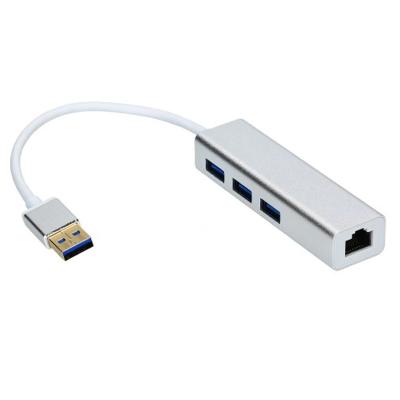 China USB 3.0 LAN Hub Adapter 3 Ports USB 2.0 Desktop Type C to Ethernet LAN RJ45 Cable Adapter Network Card for Mac for sale