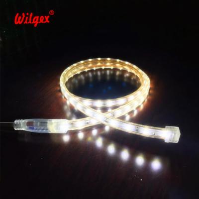 China Outdoor Theme Park Flexible LED Decoration PVC LED Flex Rope Sign Strip Light SMD5730 Warm White Orange White Orange Light for sale