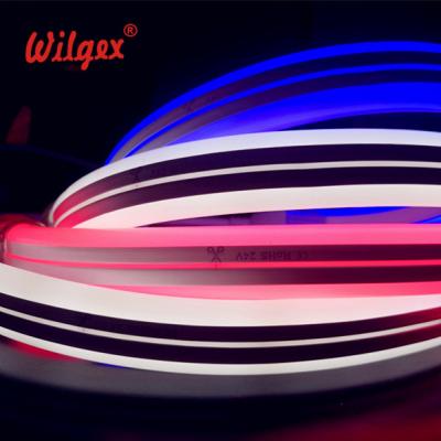 China Garden China Manufacturer LED Neon Sign Duplex 11x24mm RGB 5050 Flexible Pixel WS2811 SPI DMX IP68 Accessible For Car Decoration for sale