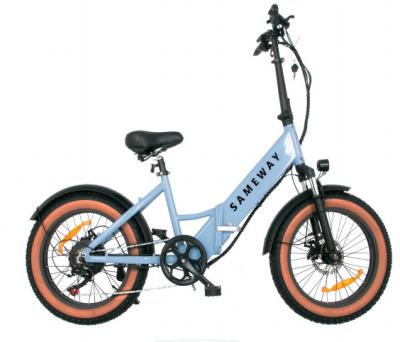 China SAMEWAY S-F8 500W aluminum alloy motor 19.5AH lithium battery electric bicycle SAMEWAY 20x4 fat tire electric folding bike for sale