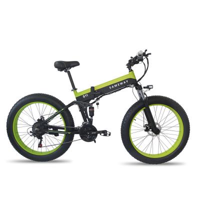 China Aluminum alloy SAMEWAY S11 26x4.0 E-bike 48V 350W motor 13AH lithium battery inch tire folding e-bike fat for sale