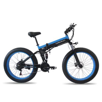 China S11 Alloy Electric Folding Bike 350W 48V Aluminum Alloy Frame, Lithium Battery Suitable for Outdoor Urban Track, Mountain Road Riding for sale