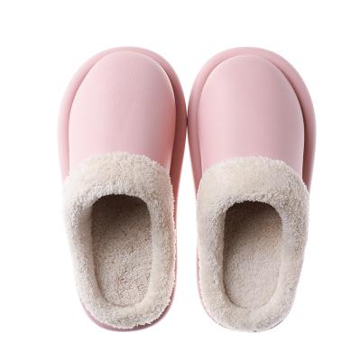 China Fashion Trend Lady Slippers Non-slip Warm Plush Thick Bottom Eva Cotton Slippers Indoor Home Slippers Couples for sale