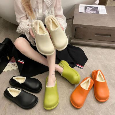 China Fashion Trend Winter Eva Cotton Slippers Women's Home Plus Size Thick-soled Warm Plush Slippers for sale