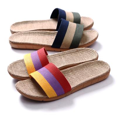 China 2021 Cotton Indoor Wooden Home Slippers Summer Non-slip Thick Bottom Slippers Sandals And Flip Flops for sale