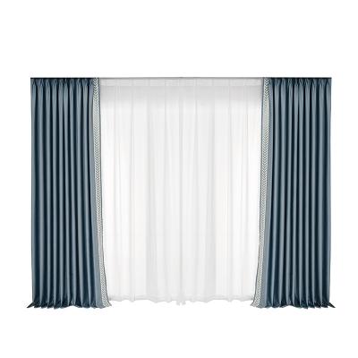 China Modern Curtain Shading Solid Color Cotton And Hemp Bedroom Window Curtain Fabric Modern Simple Floating Shade Full for sale