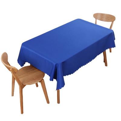 China White Rectangular Solid Color Waterproof Dining Table Cloth Banquet Restaurant Hotel Polyester Conference Cloth Table Cloth for sale