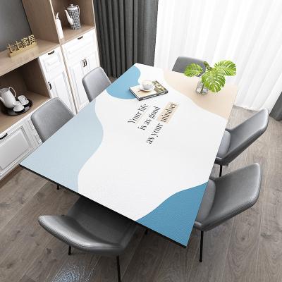 China PU Tea Tablecloth Household Leather Waterproof Table Cloth Oil-proof Table Mat for sale