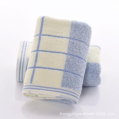 China Sustainably Absorbent Soft Adult Soft Face Towel Plain Striped Cotton Face Towel for sale