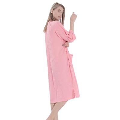 China Breathable Spring Zipper Pajamas And Thin Summer Ladies Nightgown Long for sale