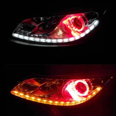 China Slim Led Crystal LED DRL Daytime LED DRL CQL Driving Guide S8 Daytime Running Optical Flexible Soft DRL Yellow White Head Lamp for sale