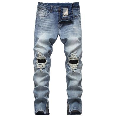 China Viable Plus Size Ripped Pencil Pants Mens Jeans Trousers Stretch Denim For for sale