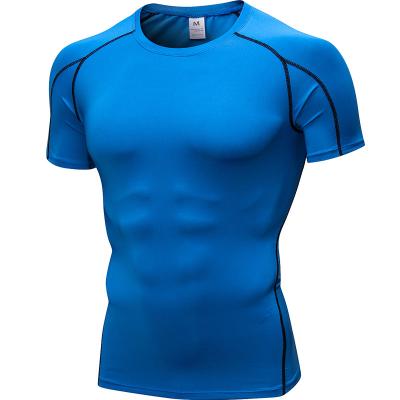 China Others 85%Polyester 15% Spandex Fitness Shirts Compression Running Quick Dry Men's Bodybuilding T-Shirt for sale