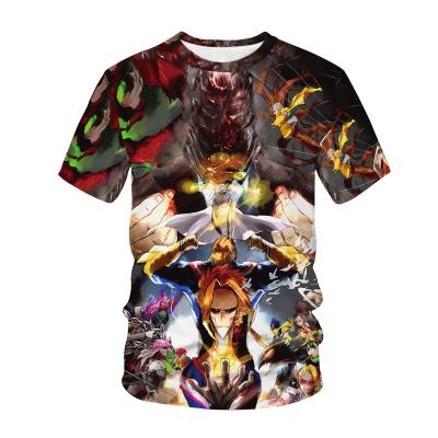 China QUICK DRY 3D Animal My Hero Academia Shorts Sleeves Men Casual T-Shirt for sale