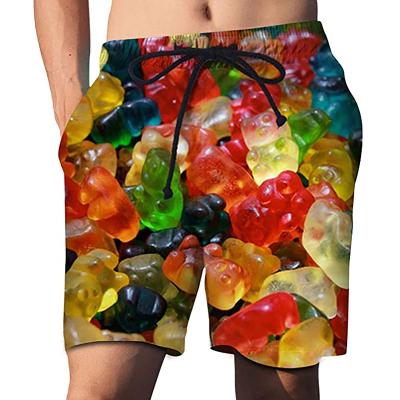 China 2021 Summer QUICK DRY Print Funny 3D Surffing Shorts Swim Trunks Custom Made Polyester Shorts Men for sale