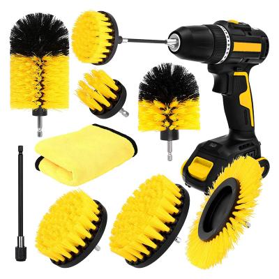 China Household Auto and Boat Sweep 8 Piece Drillbrushes Attachment Cleaning Brush Power Scrubber Attachment Cleaner Kit For Tiles Kitchen Bathtub for sale