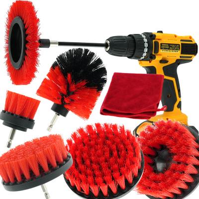 China Floor 8 Pcs Car Wheel / Tire Cleaner And Brush Drill Set Power Scrubber Brush for sale