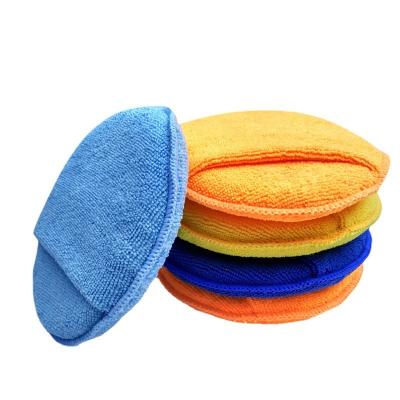 China Car Cleaning Easily Micro-fiber Wax Applicator Pads With Finger Pockets For Cars Wax Applicator Foam Sponge for sale