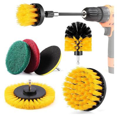 China Floor Drillbrush Power Scrubber Cleaning Tools Sweep 8PCS/Set Electric Drill Cleaning Brush For Car&Household for sale