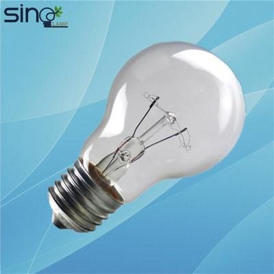 China A55 220V 100W E27 Base Indoor Lighting Clear General Incandescent Light Bulb for sale