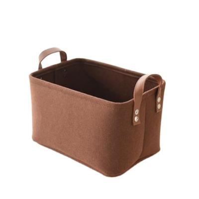 China 2021 Minimalist Polyester Felt Dog Toy Storage Box With Dye Cut Out Handle for sale