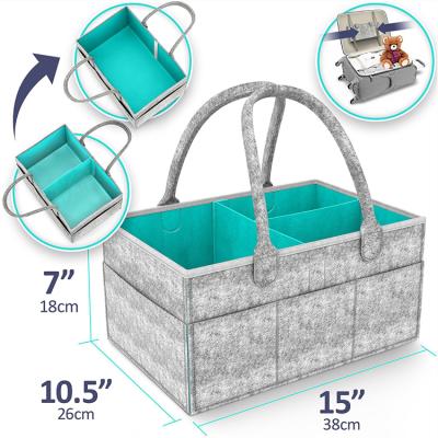 China Water Resistant 1 Piece Felt Diaper Cart Thick Felt Diaper Cart Felt Baby Diaper Cart Organizer for sale