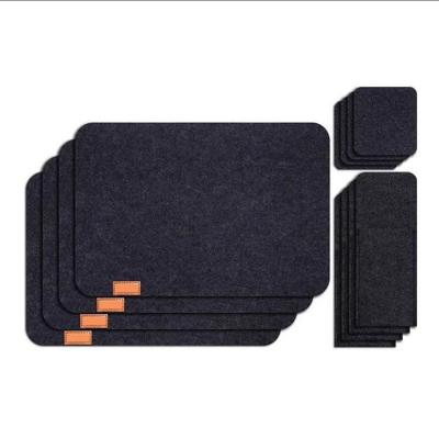 China 2021 Viable New Design Wool Felt Table Mat Rectangular Felt Table Mat Eco Coaster Felt Table Mat for sale