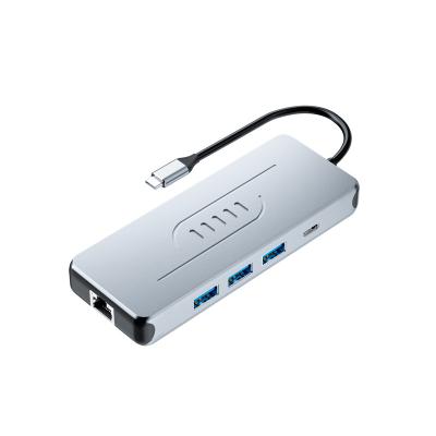 China TYPE C 3.0 PD Charging Ethernet Computer USB Adapter *3 5Gbps Network Hub 5 in 1 USB HUB Laptop Docking Station USB Splitter for sale