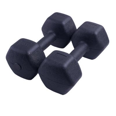 China Hexagon Dumbbell Hex Dumbbell Plastic Filled Cheap Wholesale Cement for sale