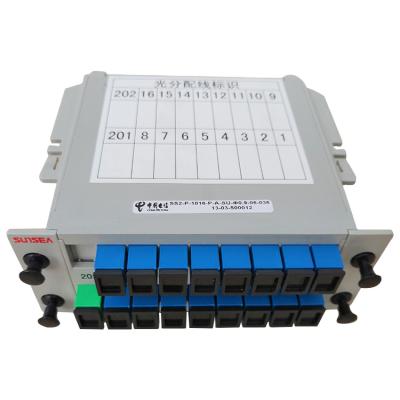 China Plug-in FTTH FTTB FTTX Network PLC Splitter 1x4 Insert Card Box Box Fiber Optic PLC Splitter for sale