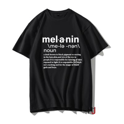 China Breathable Melanin Definition Meaning Pride Women African Black T-shirt Cotton Female T-shirt Letters Print Tee Shirt for sale